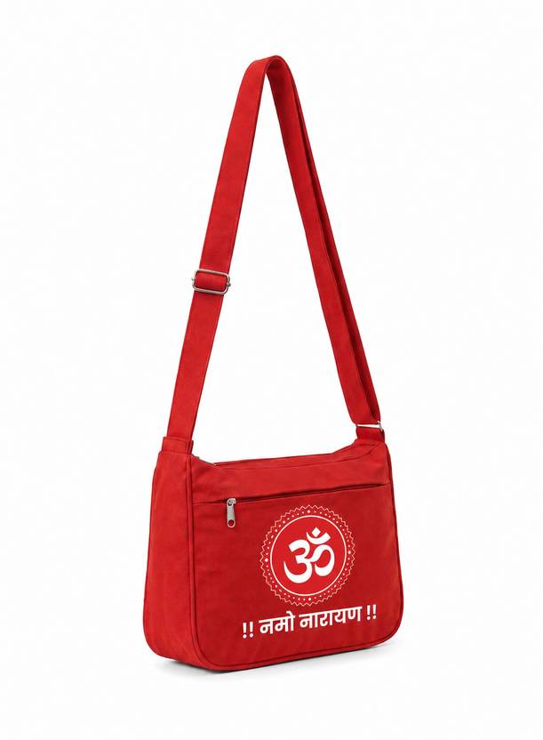 Kavach Red Men & Women Sling Bag Om Sling Bag