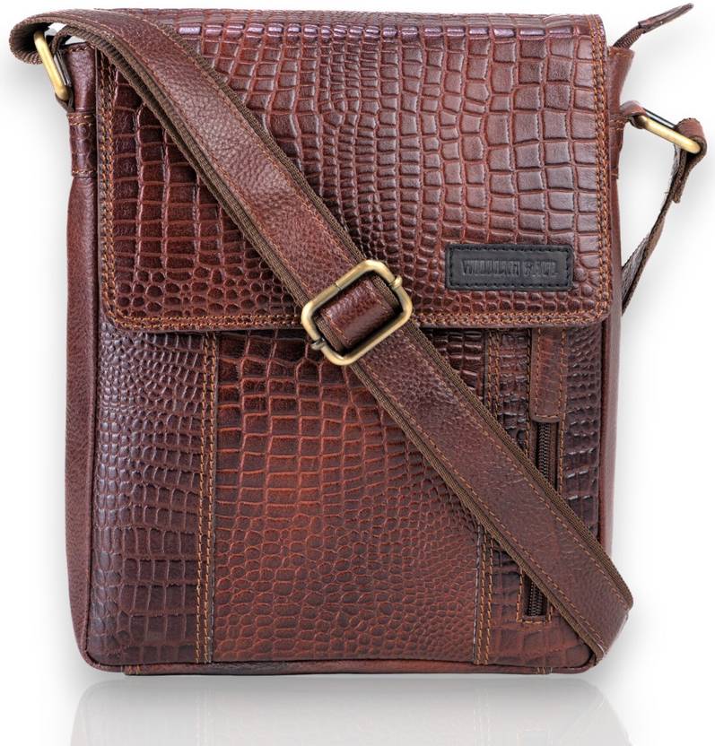 WILLIAM PAUL Maroon Sling Bag 100 Genuine Leather Mens Sling Messenger