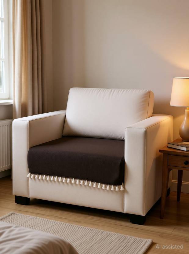 HOMEMONDE Chenille 1 Seater Sofa Plain Cover