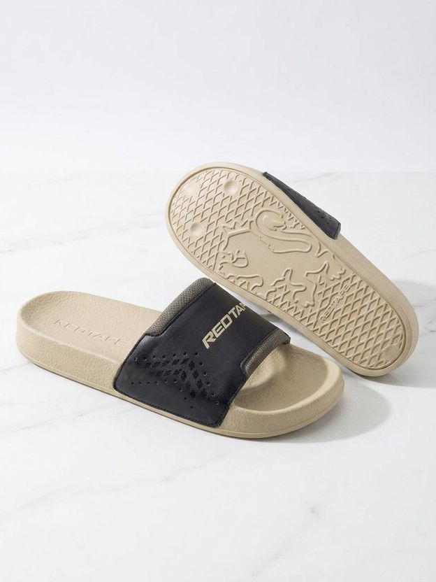 RED TAPE Men Slides (Beige, 11) - Image 1
