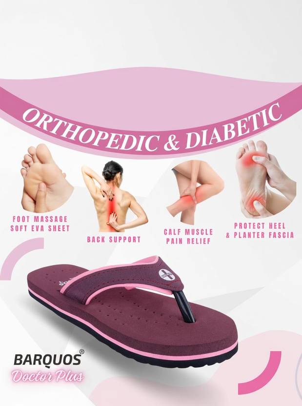 BARQUOS Doctor Slipper for Women Ortho Diabetic Flat Soft Sole Dr Chappals Ladies House Women Flip Flops