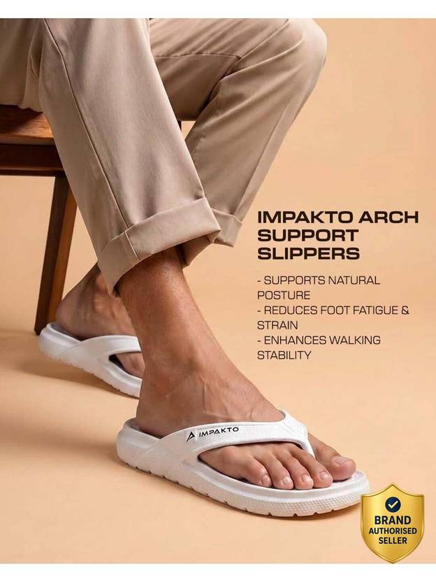 Impakto Arch Support Flip Flop, Lightweight & Soft Cushioned Footbed,Bounce-Back Men Flip Flops