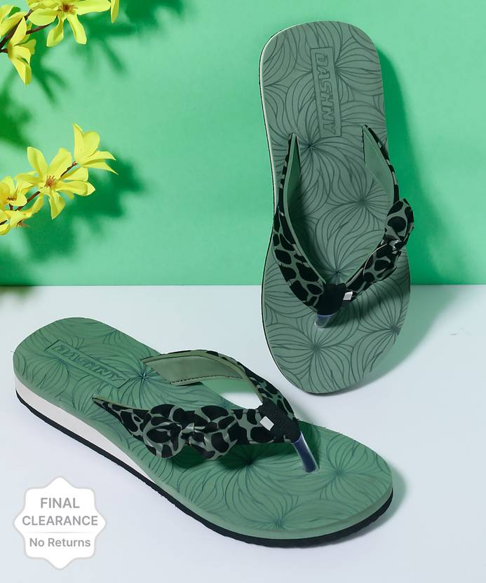 New Trending Fashion Latest Design casual slippers Flip Flop stylish for Women Slippers  (Green 5)