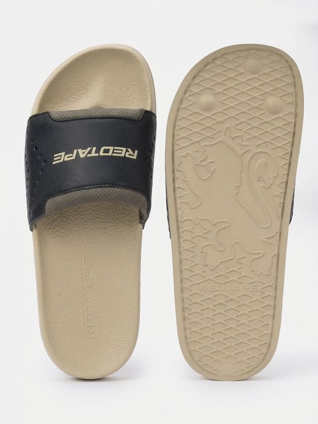 RED TAPE Men Slides (Beige, 11) - Image 5