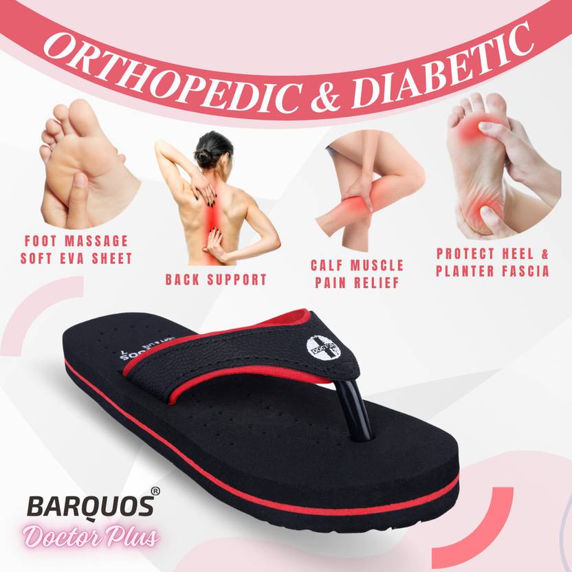 BARQUOS Doctor Slipper for Women Ortho Diabetic Flat Soft Sole Dr Chappals Ladies House Women Flip Flops
