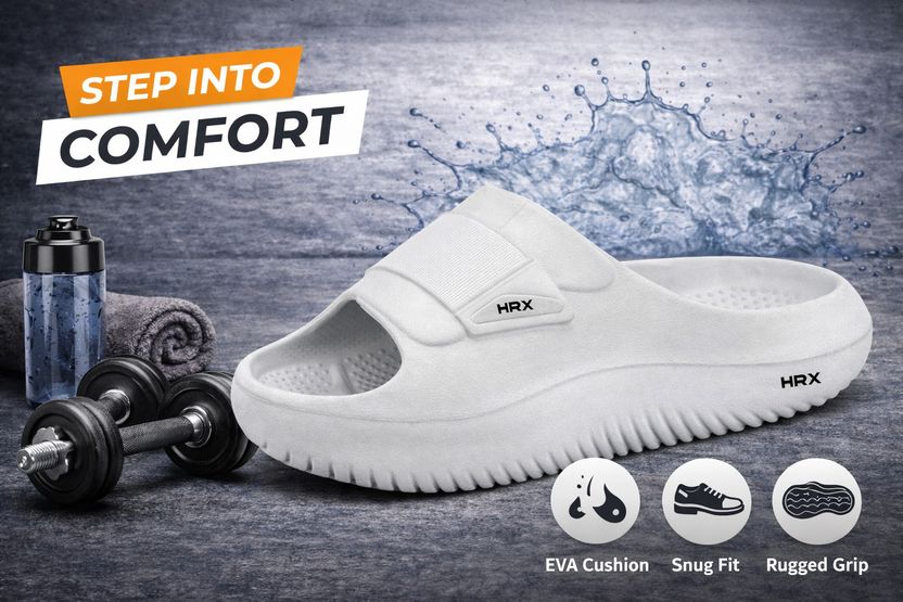 HRX Men Slippers Grey 8 - Image 3