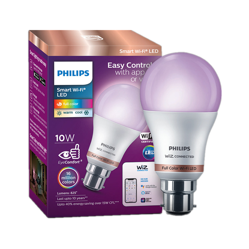 PHILIPS Wi-Fi LED WiZ Connected B22 10-Watt Smart Bulb