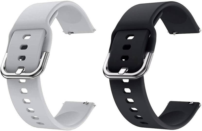 PUNAK 22 mm 22 MM Soft Silicon Smartwatch Band Straps Pack of 2 Smart Watch Strap