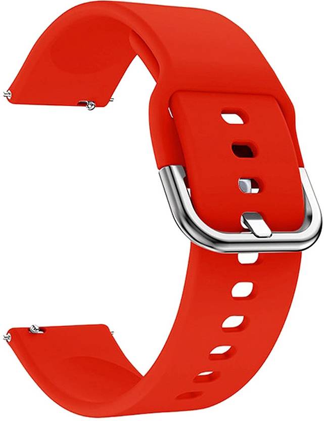 Antoj Smart watch band strap belt 22mm for ladies/Mens silver buckel (red ) 22 mm Silicone Watch Strap