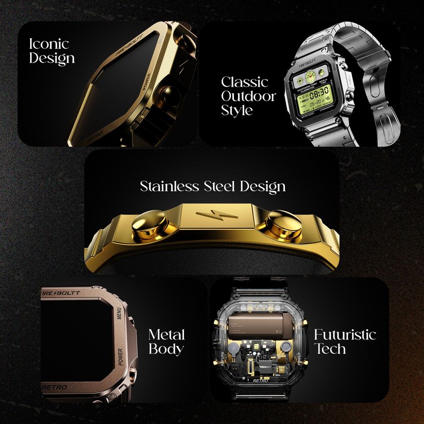 Fire-Boltt Retro 1.54" Display Bluetooth Calling Smartwatch - Image 9