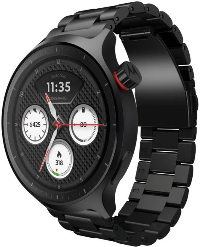 MOTOROLA moto watch Smartwatch (Matte Black / Matte Black band