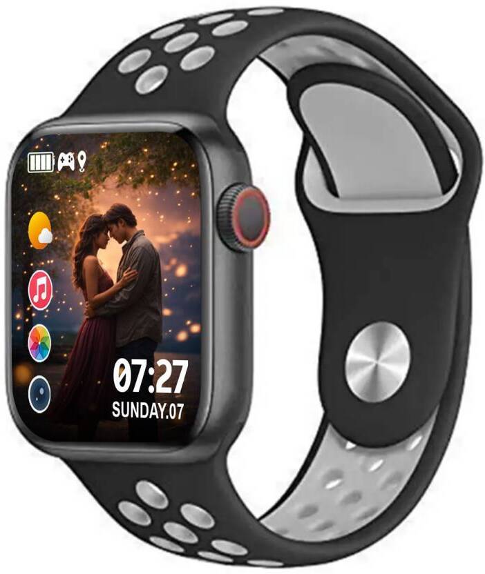 Unique Collection Casual T55 with Extra Straps Full Touch Display Fitness tracker Black Smartwatch