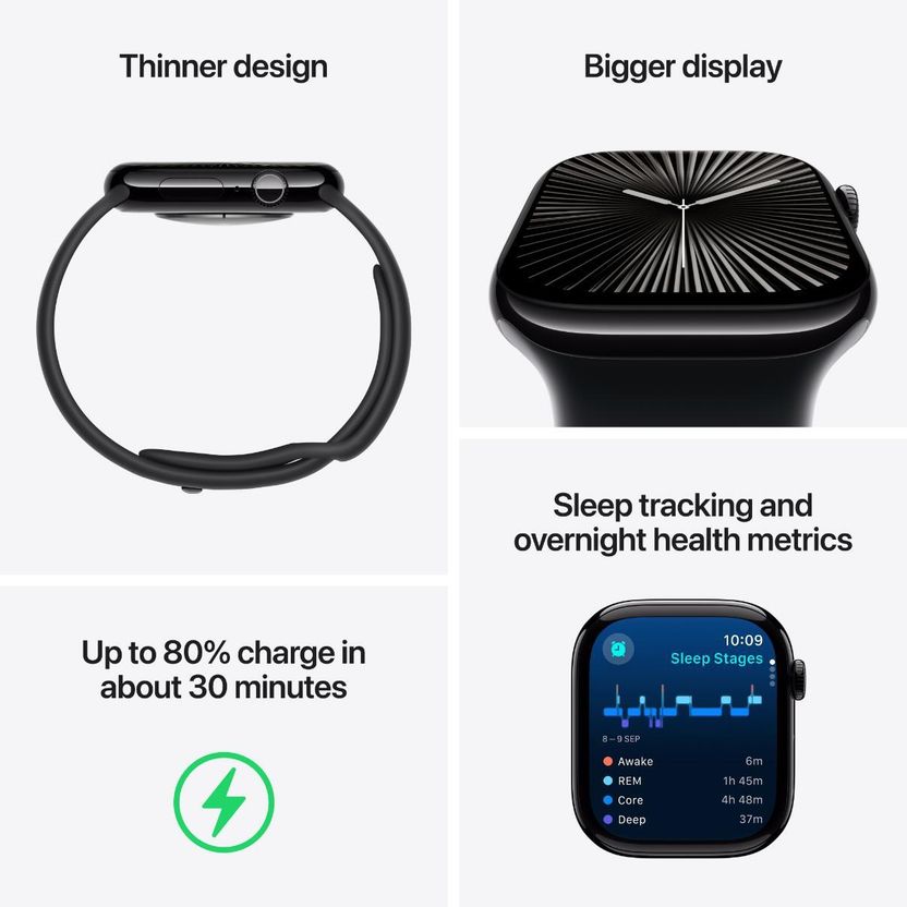 Apple Watch Series 10 GPS + Cellular 46mm Jet Black - Image 7