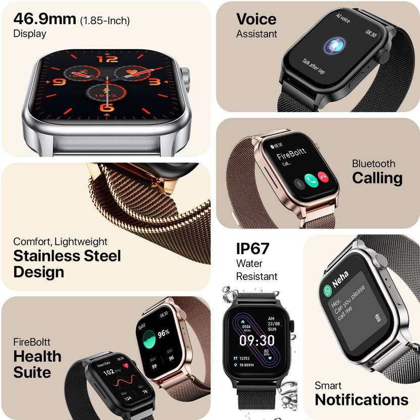 Fire-Boltt Rise Luxe 2026 47mm Metal Smartwatch - Image 3