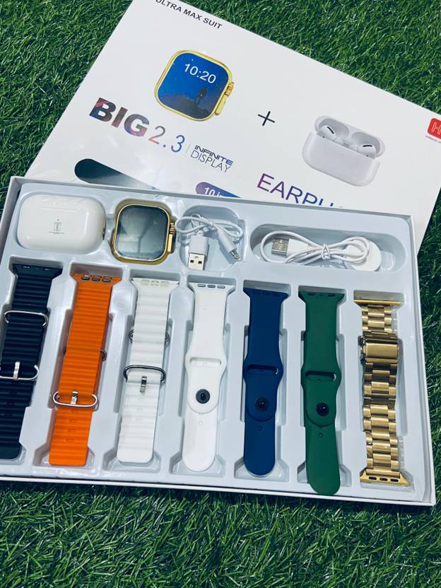 Veritas Enterprises I20 BOOM COMBO Touch Watch Golden with 6 Strap Extra and 1 TWS Smartwatch