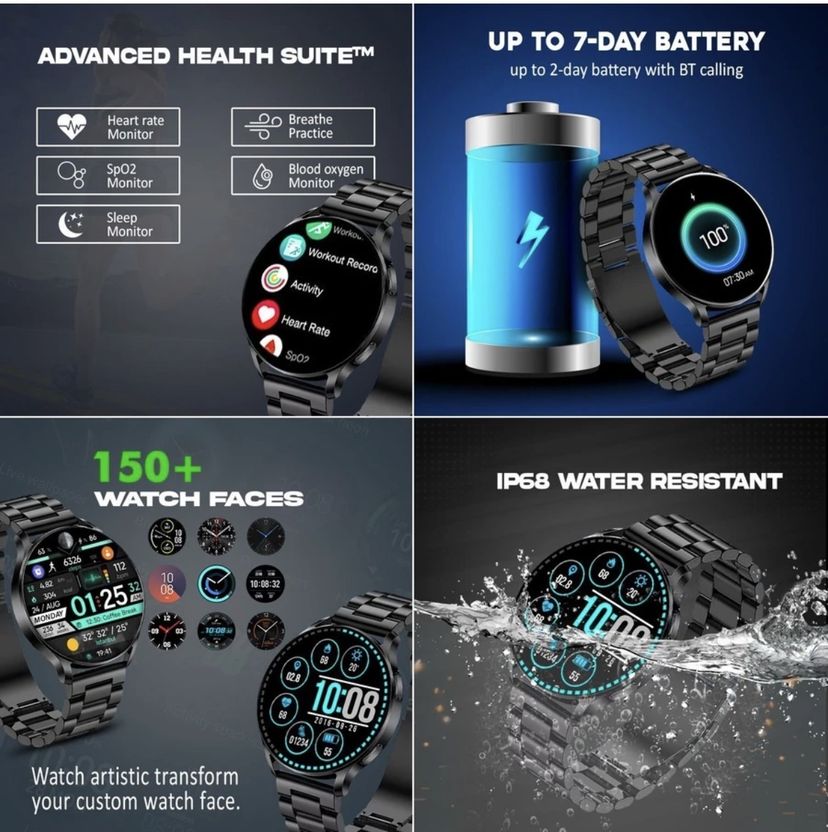 Storia Active 2 Black Smart Watch - Image 5