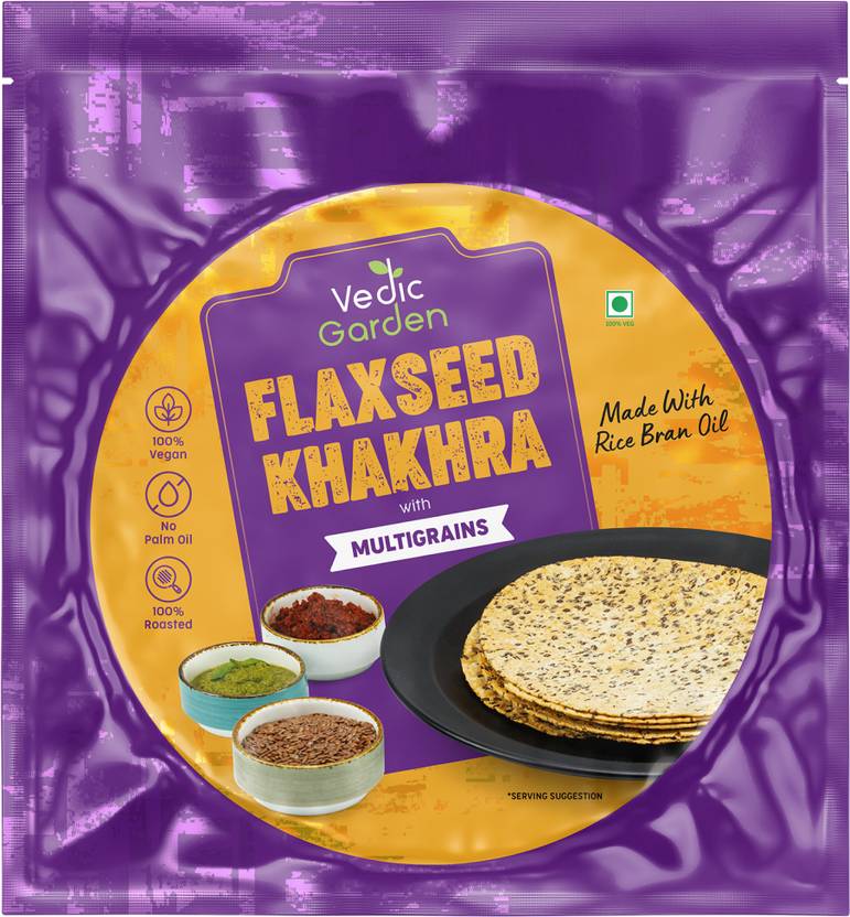 Vedic Garden Flax Seed Healthy Khakhra With Multigrains, Crispy Indian