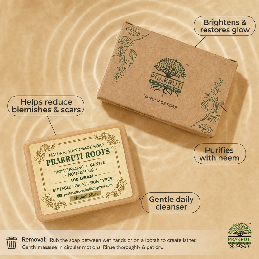 PRAKRUTI ROOTS Multani Mitti Handmade Soap