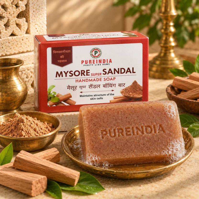 pureindia Sandalwood Bath Soap | Chandan Fragrance Bathing Bar | Everyday Cleansing Soap