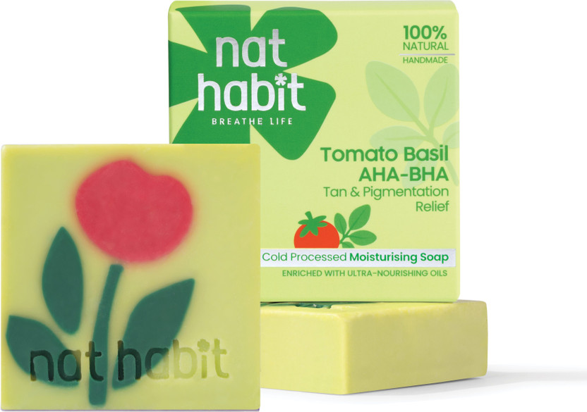 Nat Habit Tomato Basil Tan Removal Soap for Glowing Skin Cold