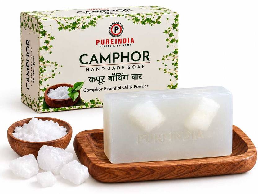 pureindia Handmade Camphor Soap All day freshness For Body And Face
