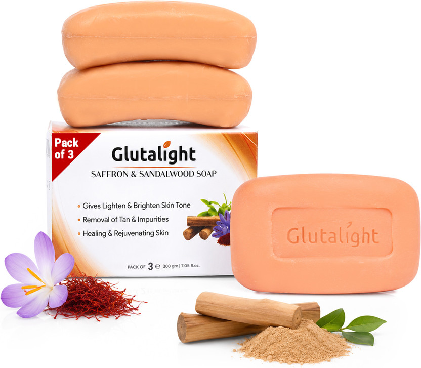 Glutalight Glutathione Saffron & Sandalwood Soap - Tan Removal