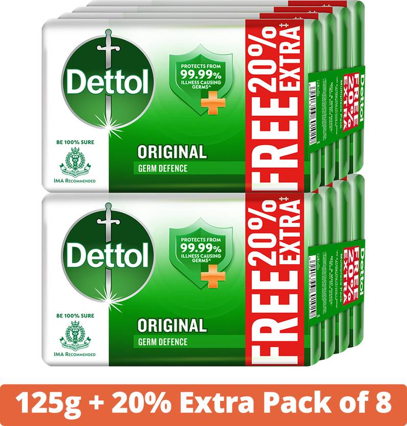 Dettol Original Germ Protection Bathing Soap,125gm + 20 Extra Price