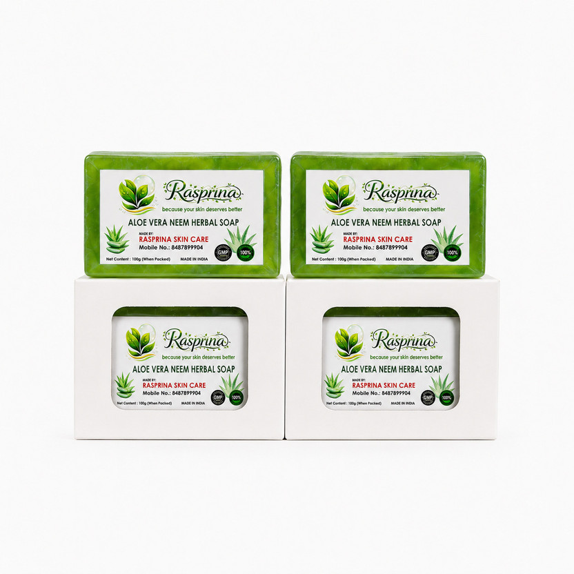 RASPRINA ALOEVERA-NEEM HERBAL SOAP - COMBO PACK OF 2