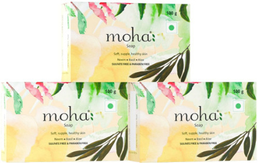 MOHA Herbal Bathing Soap with Neem, Tulsi & Aloe Vera for Soft