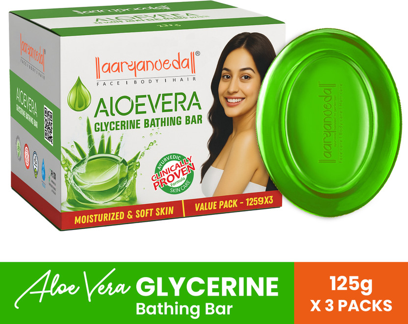 Aaryanveda Aloe Vera Glycerine Bathing Bar Neem Body