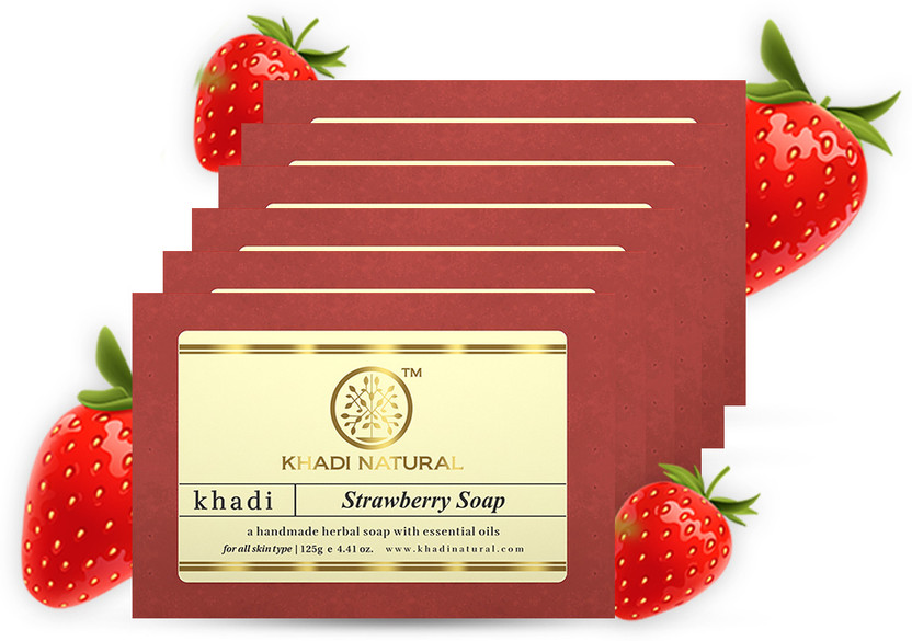 KHADI NATURAL Strawberry Soap for Soft Smooth Skin
