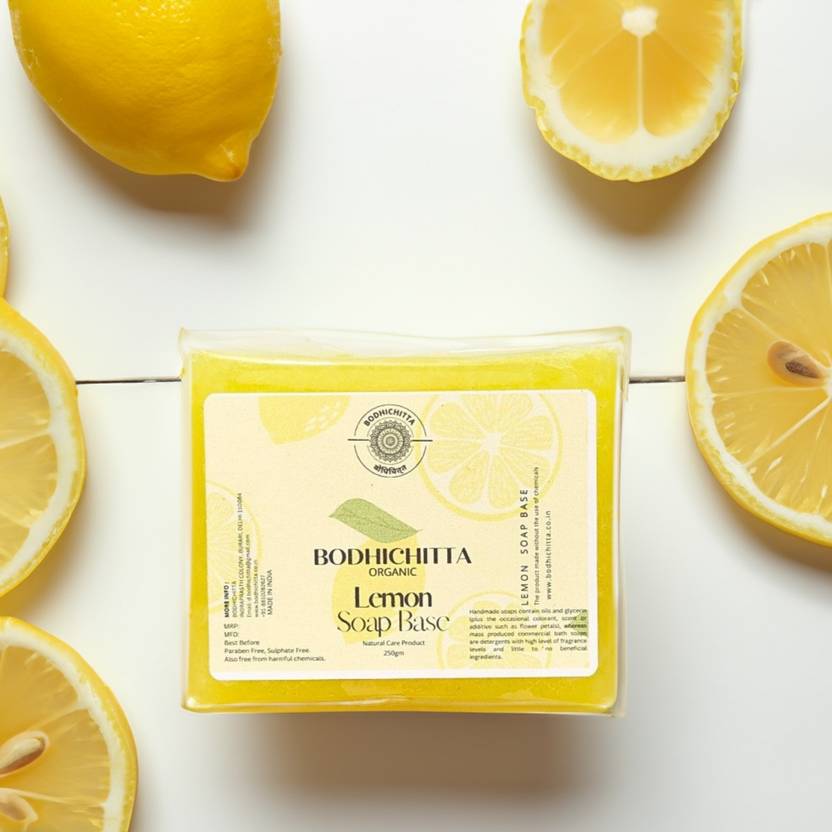 Bodhichitta Paraben, Sulphate Free Lemon Glycerin Soap Base Melt & Pour 100% Pure 250g