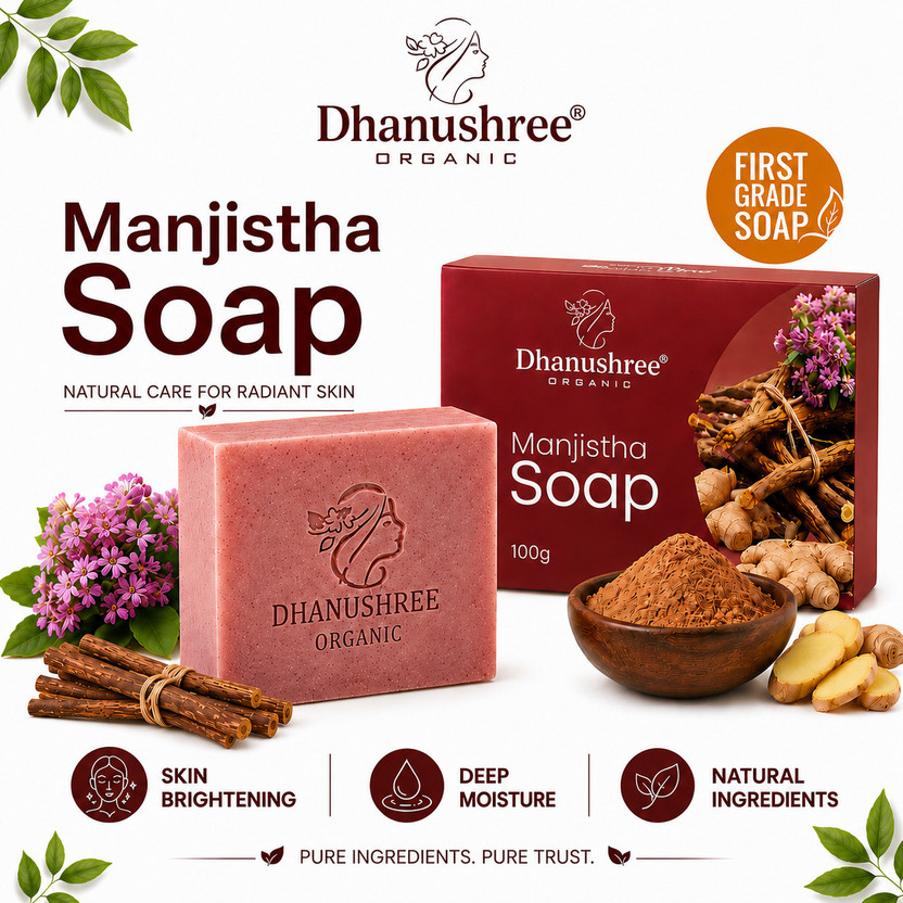 DHANUSHREE Organic Manjistha Soap - Skin Brightening & Reduce