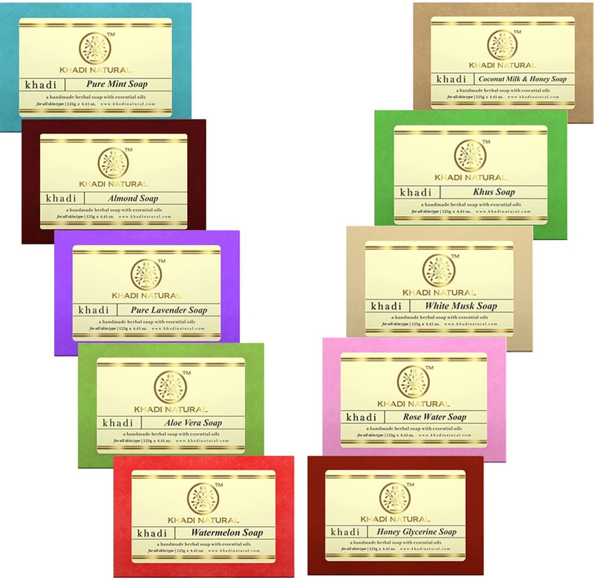 KHADI NATURAL Soap Kit for Complete Skin Care Pack of 10