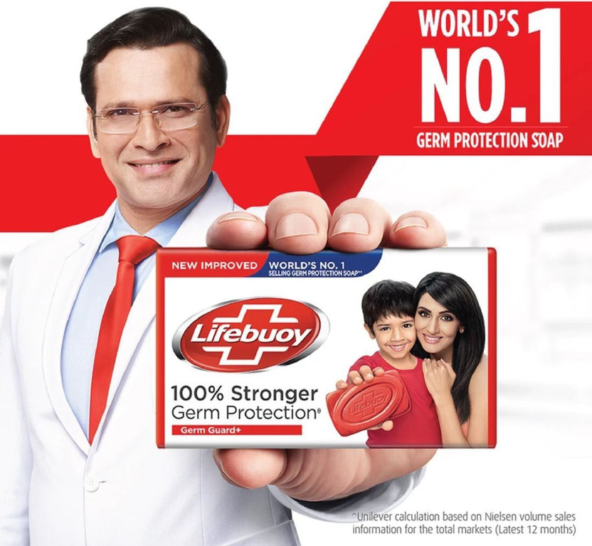 LIFEBUOY Total 10 with Activ Silver better Germ soap 125g pack@5