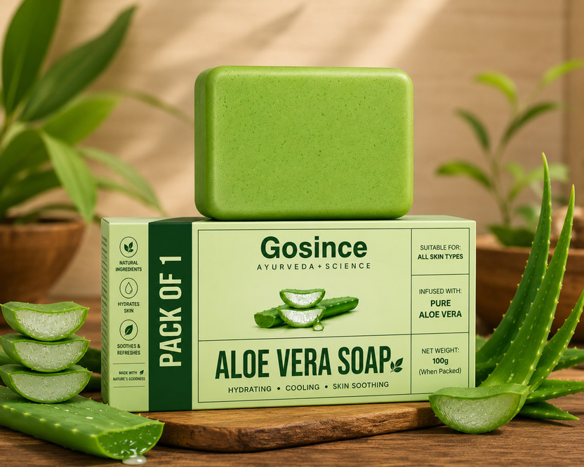 Gosince Natural Aloe Vera Soap for Deep Skin Cleansing, Hydration
