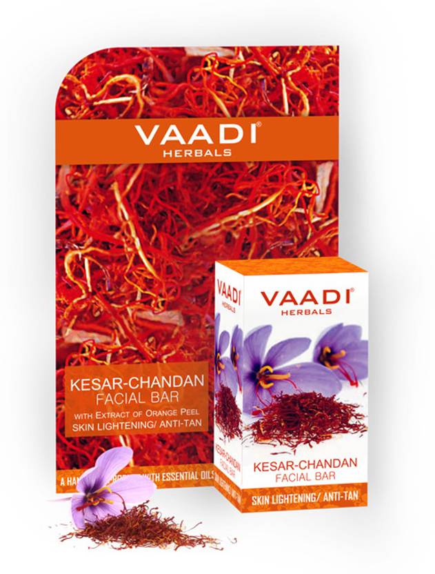 vaadi Herbals Kesar Chandan Facial Bar with Extract of Orange Peel (25gmsx1)