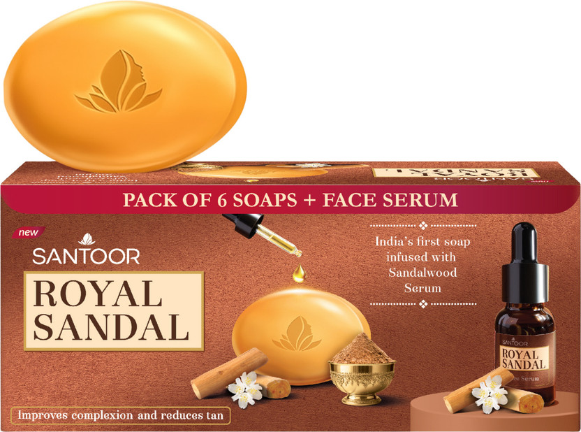 Santoor Royal Sandal Soap & Face SerumTan removal 15ml Serum