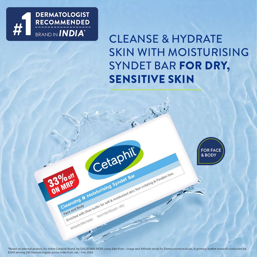 Cetaphil Cleansing Moisturizing Syndet Bar 4x100g - Image 3