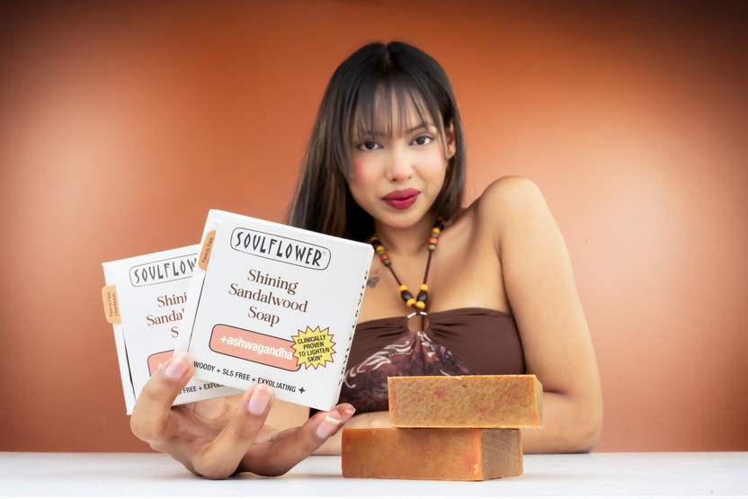 Soulflower Sandalwood Soap for Glowing skin, Deep cleansing