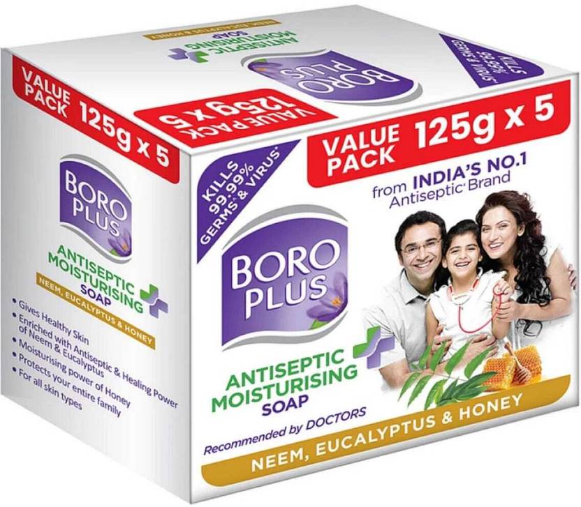 BOROPLUS Antiseptic Moisturising India's No 1 Soap 125gm 5pc