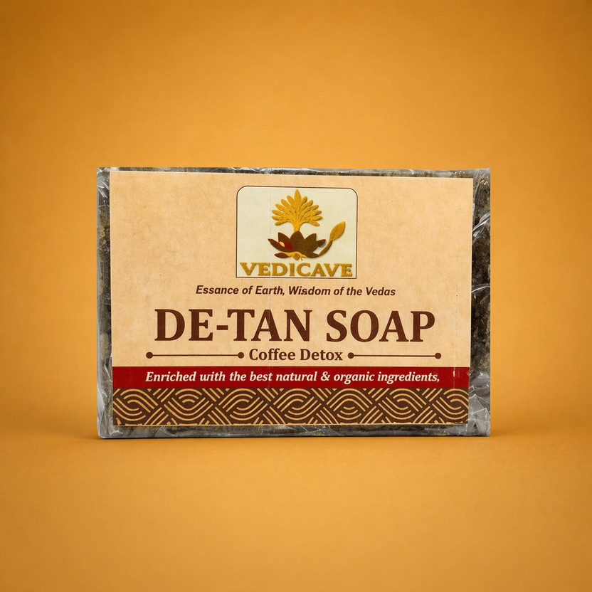 vedicave De-Tan Coffee Soap for Tan Removal & Skin Brightening