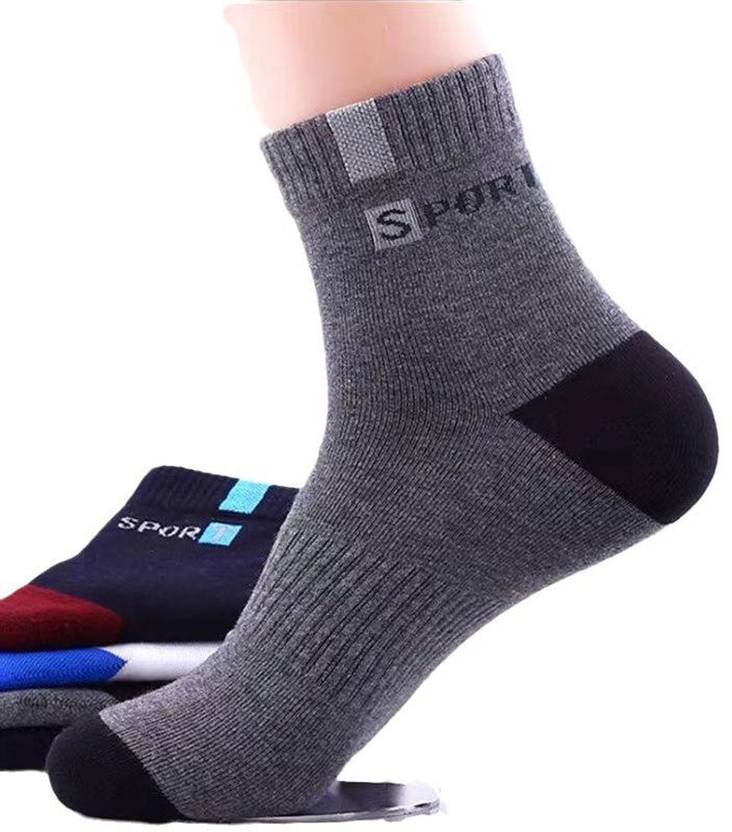 PALMLON Men Solid Mid-Calf/Crew