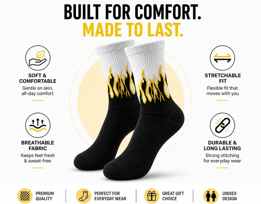Bmode Men & Women Mid-Calf/Crew Socks (Pack of 5) - Image 2