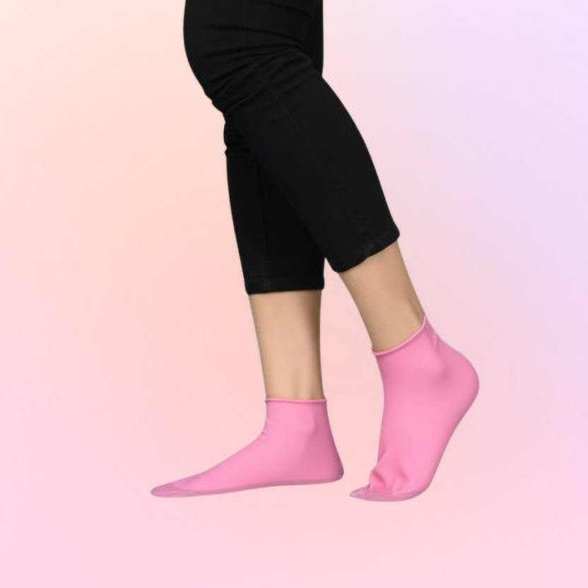 Heelshield Women Solid, Self Design Ankle Length