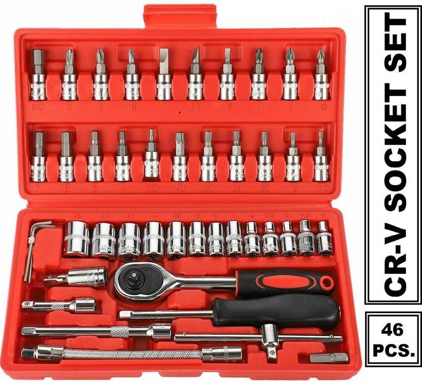 Corslet Socket Set Tools 46 in 1 Bit Socket Wrench Tool Kit Goti Set