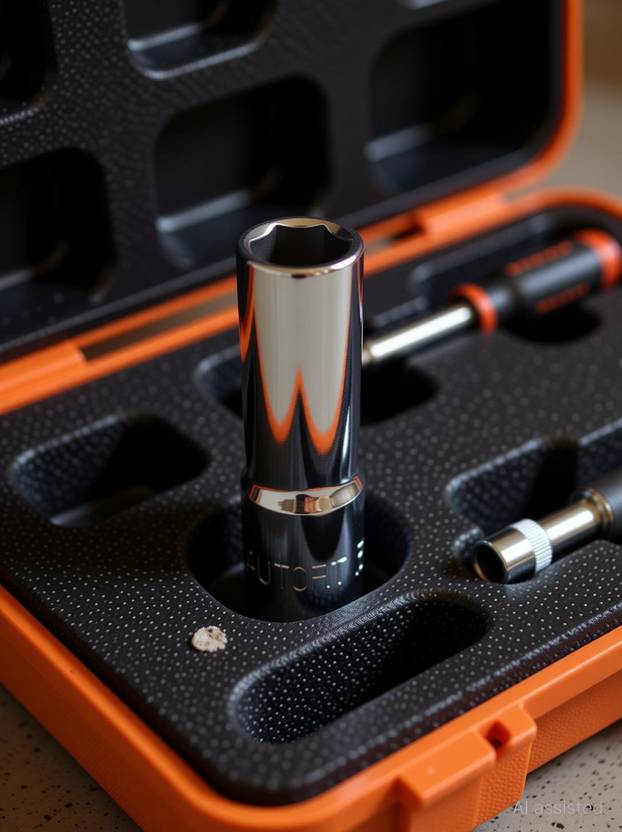 4MECH 16mm Long Socket, 1/2 Drive Chrome Vanadium Steel 16mm Socket, Hex Socket Socket Set