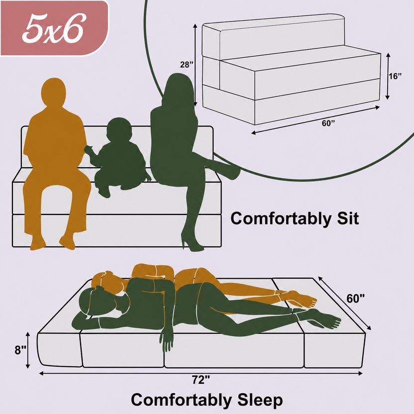 Dr Smith 5X6 3 Seater Fold Out Sofa Bed - Image 2