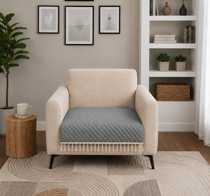 Homefab India Sofa04SolidLightGrey1STR Sofa04SolidLightGrey1STR Sofa Fabric