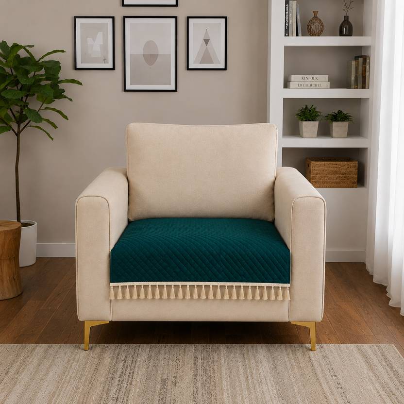 Homefab India Sofa03SolidTeal1STR Sofa03SolidTeal1STR Sofa Fabric